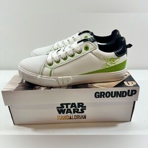 Star Wars The Mandalorian Ground Up Grogu Youth Meshed Court Sneakers, Size 5